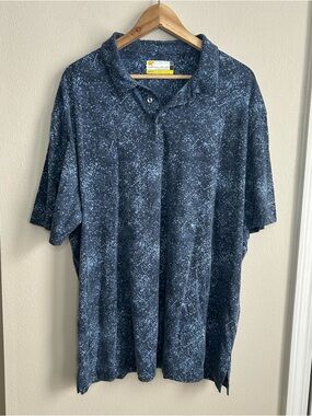 Jack Nicklaus Eco Choice Men’s Golf Polo Shirt Blue Speckled Print Size XXL